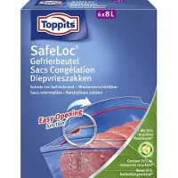 Toppits Safeloc Zip-diepvrieszakken 8 Liter 6 Stuks