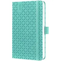 Sigel weekagenda Flair 2026 - formaat A6 - Aqua Green - hardcover - SI-J6102