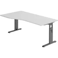 Hjh OFFICE PRO MEGA 18 G | 180x100 | hoogte verstelbaar - 180 x 100 Tafelhoogte I In hoogte verstelbaar Grijs/Grafiet