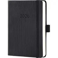 Sigel Dagkalender Conceptum 2026 C2611, A6, 400 pagina's, 1 jaar, telkens 1 pagina voor 1 dag, PEFC papier/kunststof, zwart