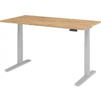 Hammerbacher VXMKA Elektrisch hoogteverstelbaar Zit-sta-bureau Eiken C-Voet 1.600 (B) x 800 (D) x 1.200 (H) mm Spaanplaat, Staal