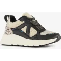 Blue Box meisjes dad sneakers met teddy inzet beige zwart maat 30