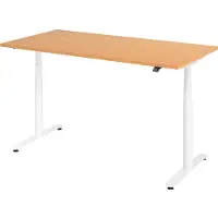 Hammerbacher Bureau XDLR elektrisch in hoogte verstelbaar 160 x 80 Beuken - Wit