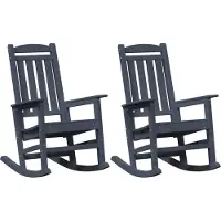 vidaXL Schommelstoel 2 st Marineblauw Polyetheen