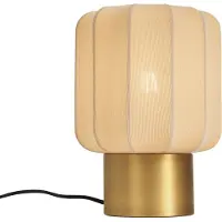 QAZQA Japandi tafellamp goud met beige kap - Pluni