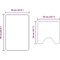 vidaXL Antislip Badmat Set 2 st Blauw 50 x 50 cm PP