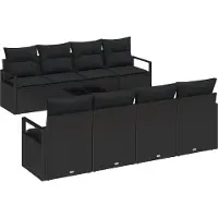 vidaXL Bankstel 7 st 6-Aantal zitplaatsen Zwart poly rattan