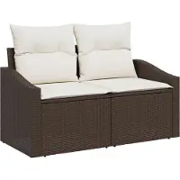 vidaXL Tuin Sofa met kussen 123 x 62 x 69 cm poly rattan