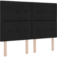 vidaXL LED Hoofdbord met LED-stripverlichting Zwart 160 cm Stof