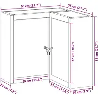 vidaXL Gereedschapskast met plank Rood en Grijs 55 x 55 x 55 cm Staal