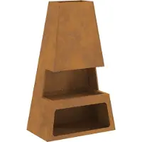 vidaXL Vuurkom Roestig 60 x 35 x 100 cm weervast staal