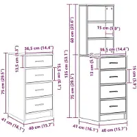 vidaXL Kaptafel 3 st Zwart 40 x 41 x 135 cm Bewerkt hout