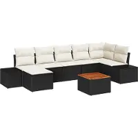 vidaXL Tuinbank Set 8 st Zwart en wit
