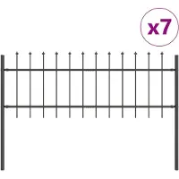 vidaXL Tuinhek WOERDEN 7 st 11,9 x 0,8 m Poedergecoat staal Grijs