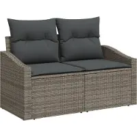 vidaXL Tuin Sofa met kussen 123 x 62 x 69 cm poly rattan