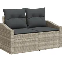 vidaXL Tuin Sofa met kussen 123 x 62 x 69 cm poly rattan