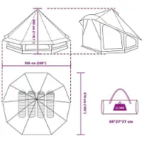 vidaXL Tipi Tent met dak met opslag Blauw 508 x 470 x 300 cm taft