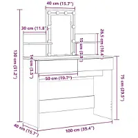 vidaXL Kaptafel Artisan Eiken 100 x 40 x 130 cm Bewerkt hout