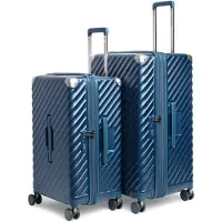 Carryon Trunk Kofferset – 2-delig – M+L – Harde Trolley – TSA-slot – 4 Wielen – Met Expander – Blauw