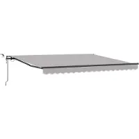 vidaXL Uitschuifbare luifel Lichtgrijs 400 × 350 cm Polyester