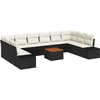 vidaXL Tuinset, 11-delig, zwart en wit
