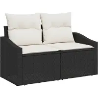 vidaXL Tuin Sofa met kussen 123 x 62 x 69 cm poly rattan