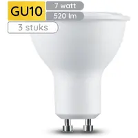 Technik GU10 LED Lamp 7W - 520lm - 6000K - Daglicht Wit - LED Spot - Vervangt 45W Halogeen Gloeilamp - 3 stuk