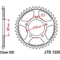 JT Sprockets Jtr 1330 Zbk Achtertandwiel