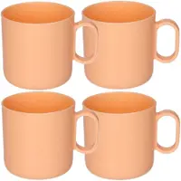 PlasticForte onbreekbare Drinkbekers - 12x - kunststof - 320 ml - oranje - kinderen - camping - mokken