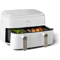 Philips 3000 series NA353/10 friteuse Dubbel 9 l Vrijstaand 2750 W Heteluchtfriteuse Zilver, Wit