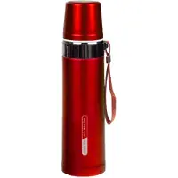 Concorde Thermosfles Traveler - RVS - isoleerfles - rood - 750 ml - Thermoflessen - met draaglus