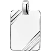 The Jewelry Collection graveerhanger gediamanteerd zilver gerhodineerd 1323257