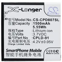 123accu Coolpad CPLD-91 accu (1500 mAh, huismerk)