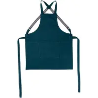 Dutchdeluxes Schort Denim & Canvas Bretel Forest Green-65 x 92 cm