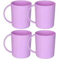 PlasticForte onbreekbare Drinkbekers - 12x - kunststof - 350 ml - paars - kinderen - camping- mokken