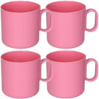 PlasticForte onbreekbare Drinkbekers - 12x - kunststof - 320 ml - roze - kinderen - camping - mokken