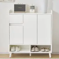 Merax Ladekast - dressoir - schoenenkast met verstelbare planken - home organizer met massief houten poten - 90x35x99cm