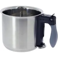 De Buyer 3437.16N, 1,5 liter, Roestvrij staal, Roestvrij staal, Zwart, Grijs, Keramisch, Gas, Inductie, Afgesloten kookplaat, 16 cm
