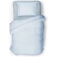 Eleganzzz Dekbedovertrek Uni Perkal Katoen Met Bies - licht blauw 140x200/220cm