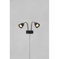 Markslöjd Ciro 2 Wandlamp Black/Steel , Zwart, Slaapkamer, Metaal