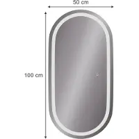 Vicco Miral Badkamerspiegel – 100 x 50 cm met koplampverlichting Glas