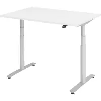 Hammerbacher Bureau XDLR elektrisch in hoogte verstelbaar 120 x 80 Wit - Zilver