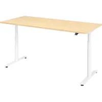 Hammerbacher Bureau XDLR elektrisch in hoogte verstelbaar 180 x 80 Esdoorn - Wit