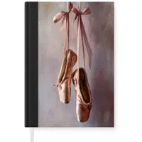 MuchoWow Notitieboek - Schrijfboek - Balletschoenen - Satijn - Aardetinten - Notitieboekje klein - A5 formaat - Schrijfblok