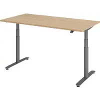 Hammerbacher Bureau XDLR elektrisch in hoogte verstelbaar 160 x 80 Eiken - Grafiet