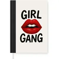 MuchoWow Notitieboek - Schrijfboek - Lip - Girl - Rood - Letters - Notitieboekje klein - A5 formaat - Schrijfblok