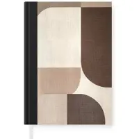 MuchoWow Notitieboek - Schrijfboek - Geometrisch - Geweven structuur - Modern - Notitieboekje klein - A5 formaat - Schrijfblok
