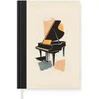 MuchoWow Notitieboek - Schrijfboek - Vleugel - Zwart - Abstract - Illustratie - Notitieboekje klein - A5 formaat - Schrijfblok