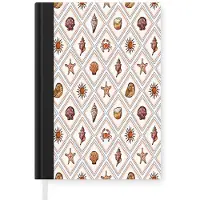 MuchoWow Notitieboek - Schrijfboek - Kust - Zee - Kokosnoot- Schelp - Notitieboekje klein - A5 formaat - Schrijfblok