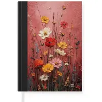 MuchoWow Notitieboek - Schrijfboek - Bloemenboeket - Diepte - Tastbare textuur - Notitieboekje klein - A5 formaat - Schrijfblok